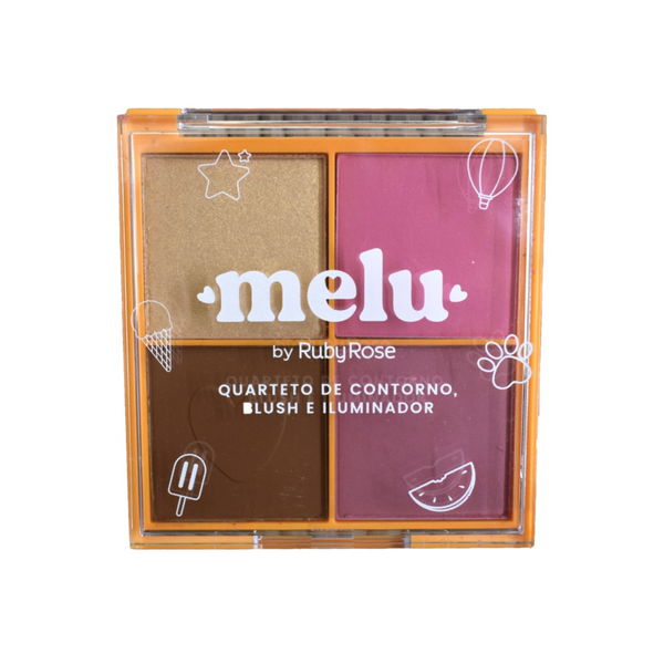 Melu quattro contour, blush and highlighter palette hb 7531-2