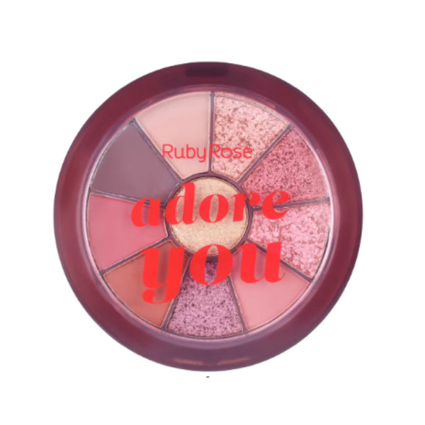 Ruby rose round eyeshadow and highlighter palette adore you #9 HB-1075