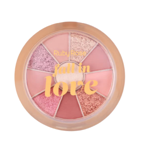 Ruby rose round eyeshadow and highlighter palette fall in love #5 HB-1075
