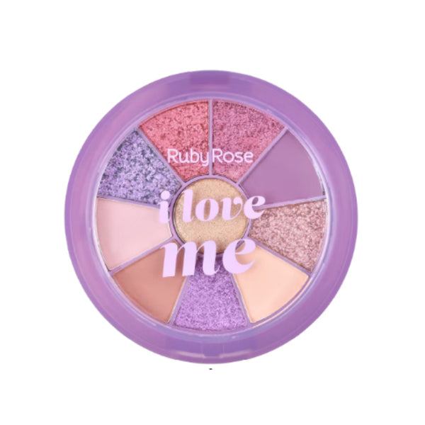 Ruby rose round eyeshadow and highlighter palette i love me #8 HB-1075