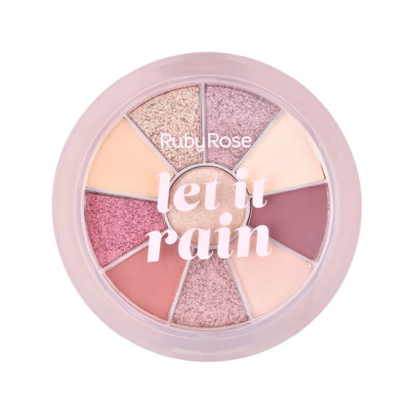 Ruby rose round eyeshadow and highlighter palette let it rain #4 HB-1075