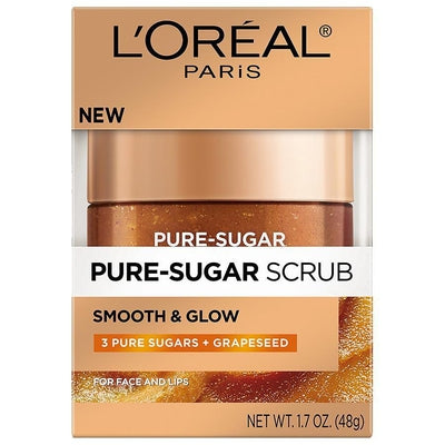 L'oreal pure-sugar smooth & glow grapeseed scrub-L'oreal skin care-zed-store