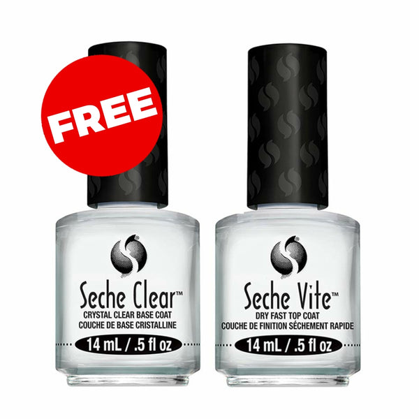 Get x1 FREE seche clear base coat with every seche vite top coat